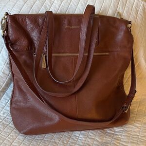 Tommy Bahama Rich Brown Leather Tote